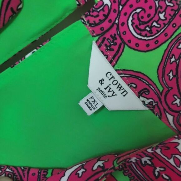 Like New Crown & Ivy Pink Green Paisley Sheath Dress - Picture 9 of 9